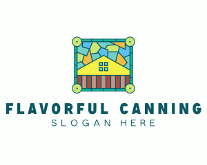 Stained Glass Rural House logo design