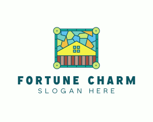 Stained Glass Rural House logo design