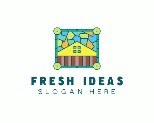 Stained Glass Rural House logo design