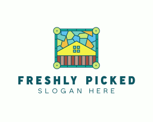 Stained Glass Rural House logo design