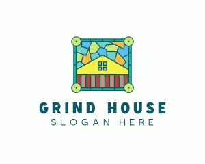 Stained Glass Rural House logo design