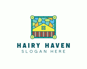 Stained Glass Rural House logo design