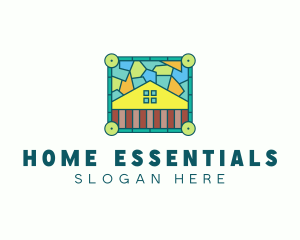 Stained Glass Rural House logo design