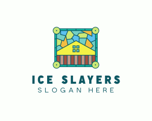 Stained Glass Rural House logo design