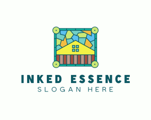 Stained Glass Rural House logo design