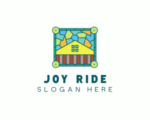 Stained Glass Rural House logo design