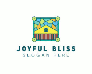 Stained Glass Rural House logo design