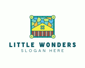 Stained Glass Rural House logo design