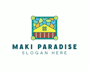 Stained Glass Rural House logo design