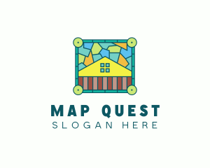 Stained Glass Rural House logo design