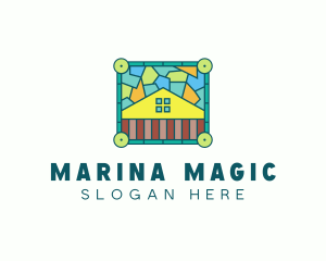 Stained Glass Rural House logo design