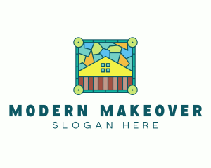 Stained Glass Rural House logo design