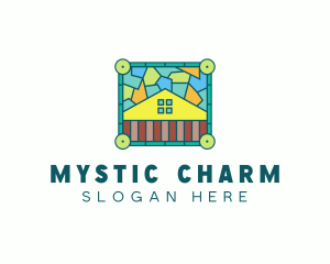 Stained Glass Rural House logo design