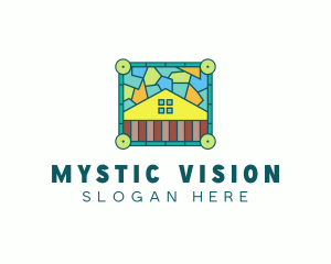 Stained Glass Rural House logo design