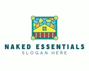 Stained Glass Rural House logo design