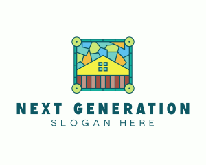 Stained Glass Rural House logo design