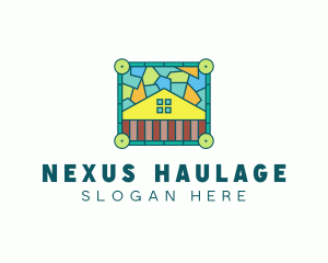 Stained Glass Rural House logo design