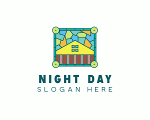 Stained Glass Rural House logo design