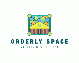 Stained Glass Rural House logo design