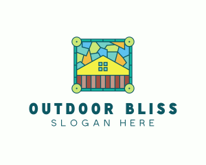 Stained Glass Rural House logo design