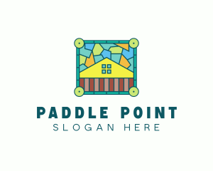 Stained Glass Rural House logo design