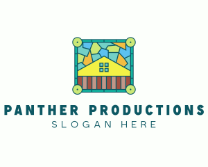 Stained Glass Rural House logo design