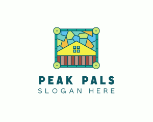 Stained Glass Rural House logo design