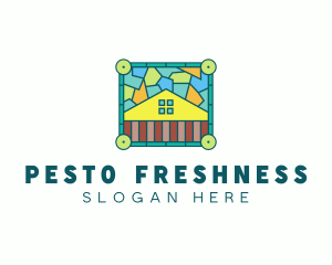 Stained Glass Rural House logo design