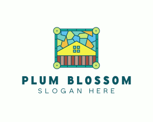 Stained Glass Rural House logo design