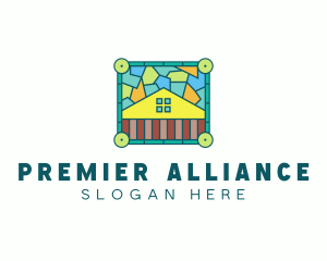 Stained Glass Rural House logo design