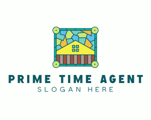 Stained Glass Rural House logo design