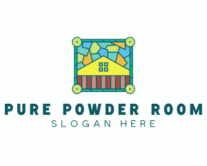 Stained Glass Rural House logo design