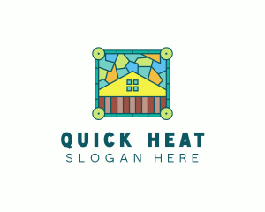 Stained Glass Rural House logo design