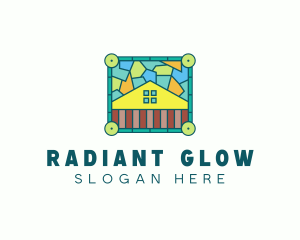 Stained Glass Rural House logo design