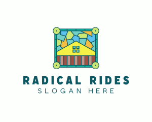 Stained Glass Rural House logo design