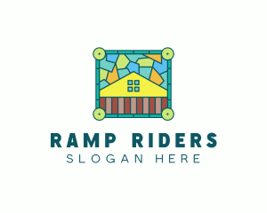 Stained Glass Rural House logo design