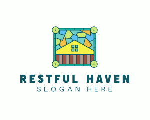 Stained Glass Rural House logo design