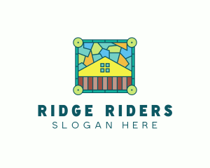 Stained Glass Rural House logo design