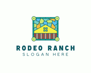 Stained Glass Rural House logo design