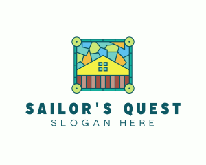 Stained Glass Rural House logo design