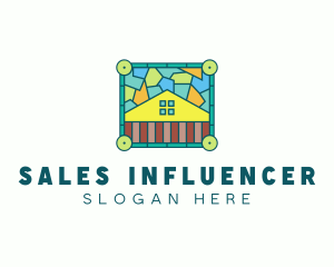 Stained Glass Rural House logo design