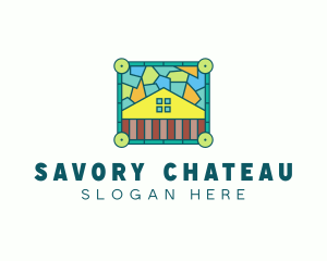 Stained Glass Rural House logo design