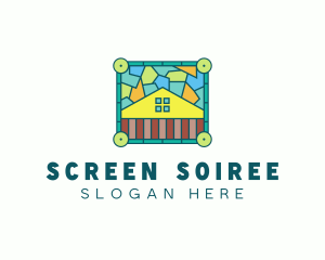 Stained Glass Rural House logo design