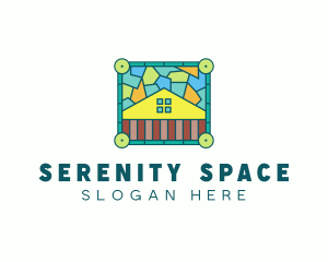 Stained Glass Rural House logo design