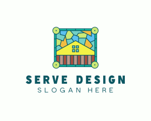 Stained Glass Rural House logo design