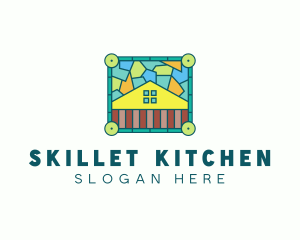 Stained Glass Rural House logo design