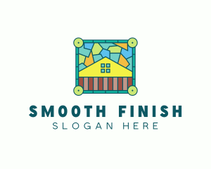 Stained Glass Rural House logo design