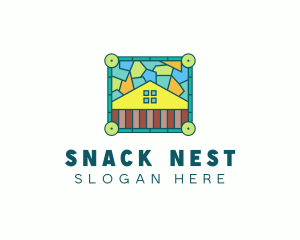 Stained Glass Rural House logo design