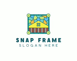 Stained Glass Rural House logo design