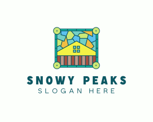 Stained Glass Rural House logo design